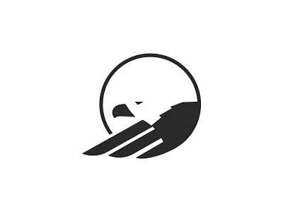 Eagle Logo Mark bird circle eagle feathers logo mark minimal negative