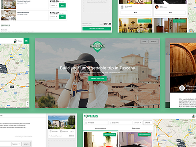 Tourizan cart map marketplace travel ui