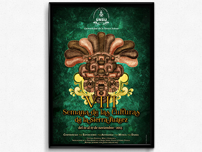 VIII Semana de las Culturas de la Sierra Juárez cartel digital art graphic design illustration poster