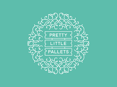 Pretty Little Pallets flowers illustration monoline pallets roses wood
