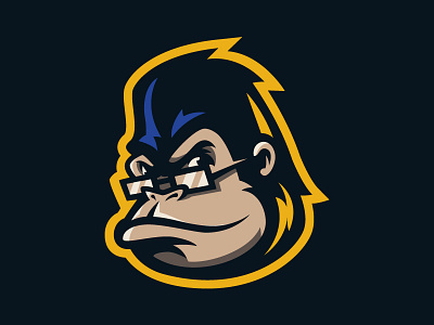 Kong business glasses gorilla logo mascot sports