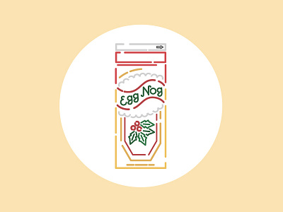 Nog christmas egg nog holidays illustration line art milk minimal vector art