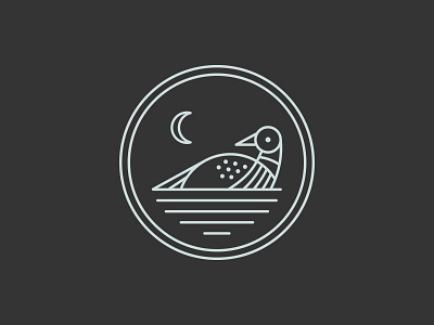 Minimalist Loon great lakes icon logo loon mark minimal minimalism minnesota moon north vector water fowl