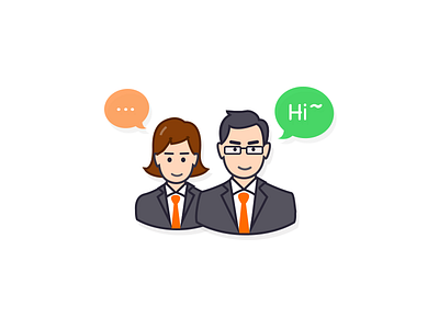 Team business flat illustration