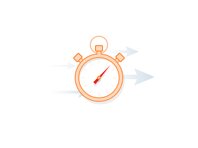 Effectiveness clock flat illustration