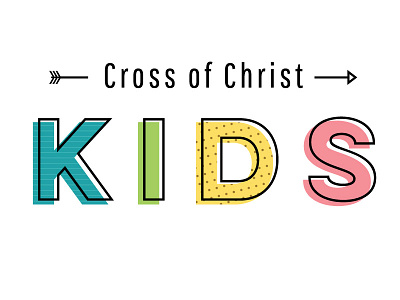 Church Kid's Ministry arrow logo primary colors youth