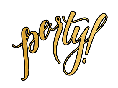 Party! calligraphy gregandem handlettering lettering yellow