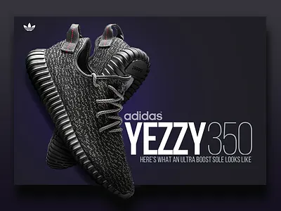 Yezzy 350 - adidas ads banner creative flat graphics illustration modern shoes ui ux vector visual design