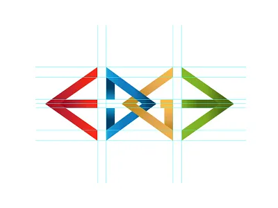 Edge Logo brand edge guide line logo multi color sharp sketch typography