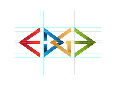 Edge Logo brand edge guide line logo multi color sharp sketch typography