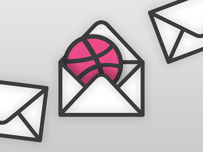 3 Dribbble invites giveaway draft dribbble envelope giveaway invitation invite join logo