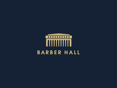 Barber Hall barber building comb hall logo mark smolkinvision smolkinvladislav