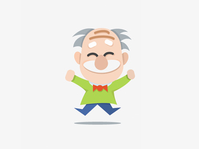 Smiles do not age age bow tie cute einstein elderly flat grandfather gray jumping male mustache smile