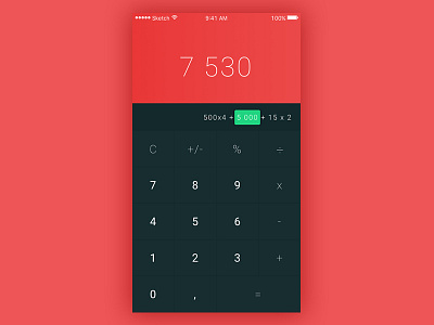 Dailyui #04 - Calculator calculator dailyui flat red ui