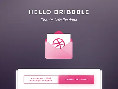 Hello Dribbble! debute dribbble first shot hello invitation invite message thanks