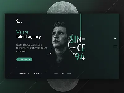 Talent agency dark design modern project site stylish talent web website