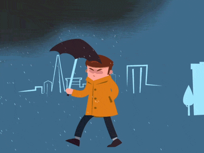 Rain after effects animation character rain weather