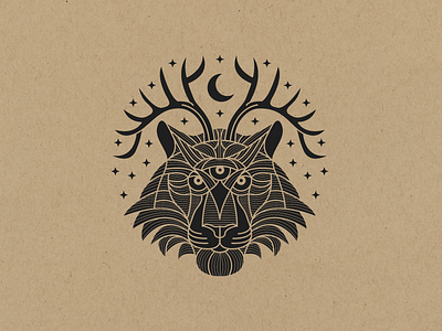 deep in the woods deer illustration mark owl tiger