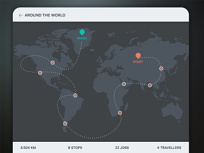 Map 029 app daily flat map modern pin pins route ui world