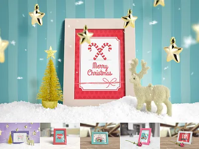 Frame Mockup artwork christmas frame mockup photo poster presentation print rose showcase