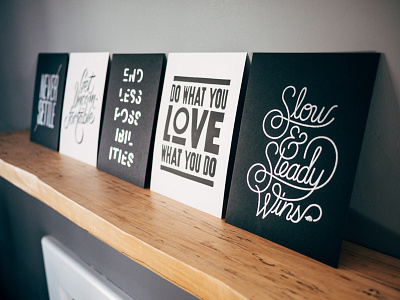 Letterpress Prints black foil hand lettering letterpress prints silver typography ugmonk