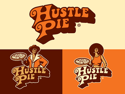 Hustle Pie Branding blaxploitation forefathers growcase identity logo logo design logomark pizza pizzeria