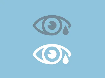 Eye - Icon blue eye hurt icon line pain rejected sad white