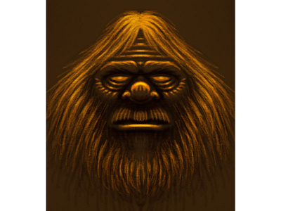 Bigfoot Head Limited Palette Drawing bigfoot creature drawing head limited palette sketch