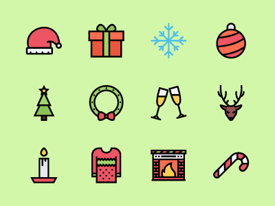 The Christmas Icons 100 christmas colored icons creativemarket graphicriver icon iconfinder icons outline outline icons xmas