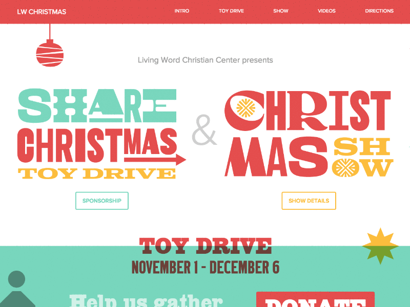 Christmas Website css grid html overprint responsive sass ux web woodcut