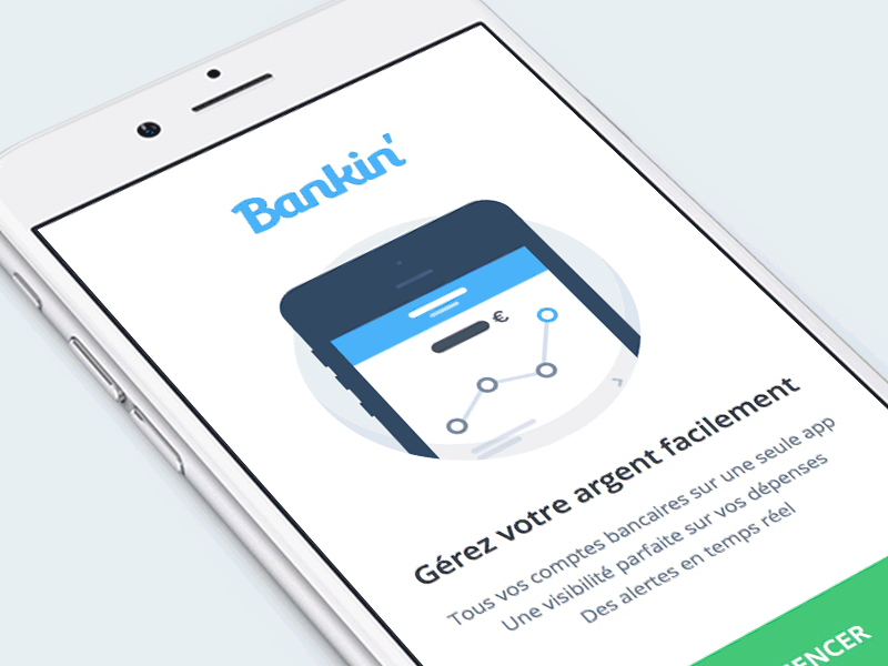 Bankin - Landing view animation app intro landing launch mini mobile ui