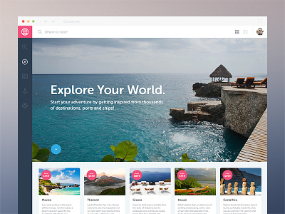 Cruise.Me // Live application branding cruise feed grid list map notch search ui ux web app
