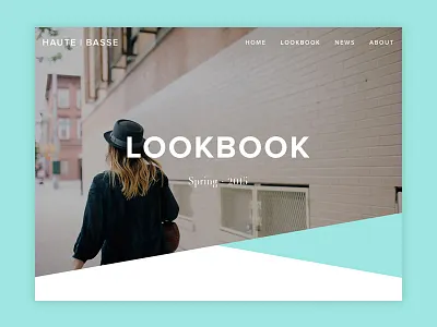 Haute Basse Lookbook Hero angle fashion hero landing lookbook responsive teal