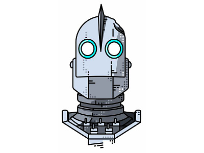 The Iron Giant!! alone big cartoon design friends game iron line movie robot simple vector