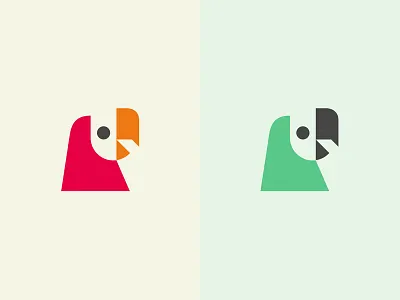 WLS Parrots animal beak bird education green head language logo parrot red school