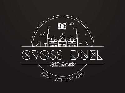 DC Shoes - Cross Duel badge event icon line logo