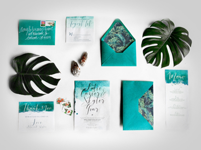 Tropical Northwest invitation nick hammond oregon outlive outlivecreative outlivecreative.com portland stationary tropical northwest wedding