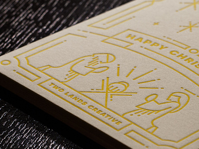 2015 TLC Christmas Card Detail christmas letterpress line art