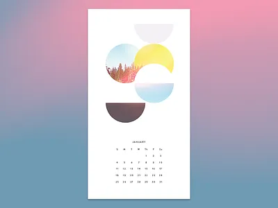 Calendar Design - January calendar collage digital collage