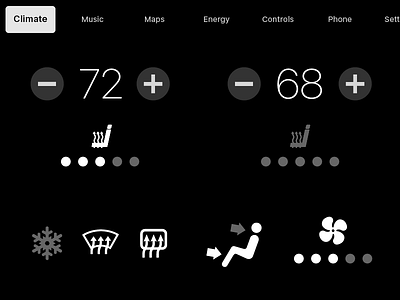 Daily UI #034 Car Interface 034 car interface carplay climate dailyui temperature touch
