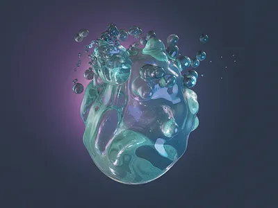 Water bubble burst c4d cinema 4d float fluid liquid water