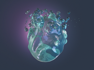 Water bubble burst c4d cinema 4d float fluid liquid water