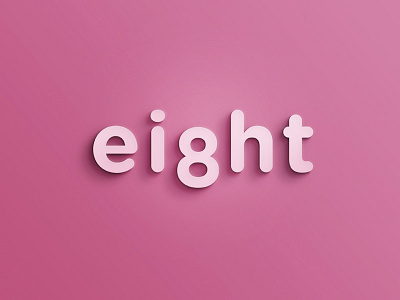 Eight clean creative eight logo modern rounded shadow simple