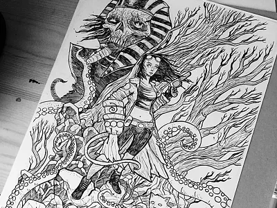 hellgirl WIP comics hellgirl ink wip