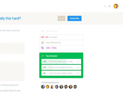 Forum Thread clean flat forum qa rating slick tags