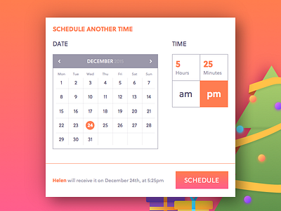 Action Schedule agenda calendar colors date gift schedule time ui xmas