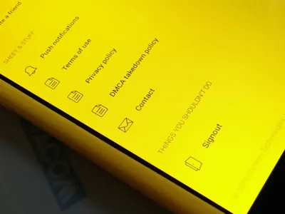 THINGS YOU SHOULDN'T DO application comedy door funny log out logout menu microcopy mobile settings sign out signout