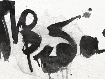 tryout #1 black brush cyrillic hand ink made paper typography