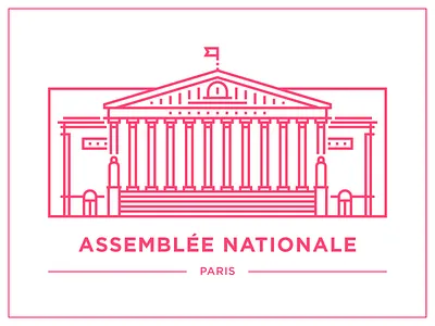 Assemblée Nationale assembléenationale city flag line monument office paris red sanfrancisco