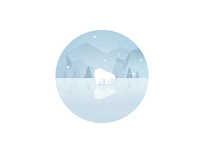 Meet bear icon illustration snow white